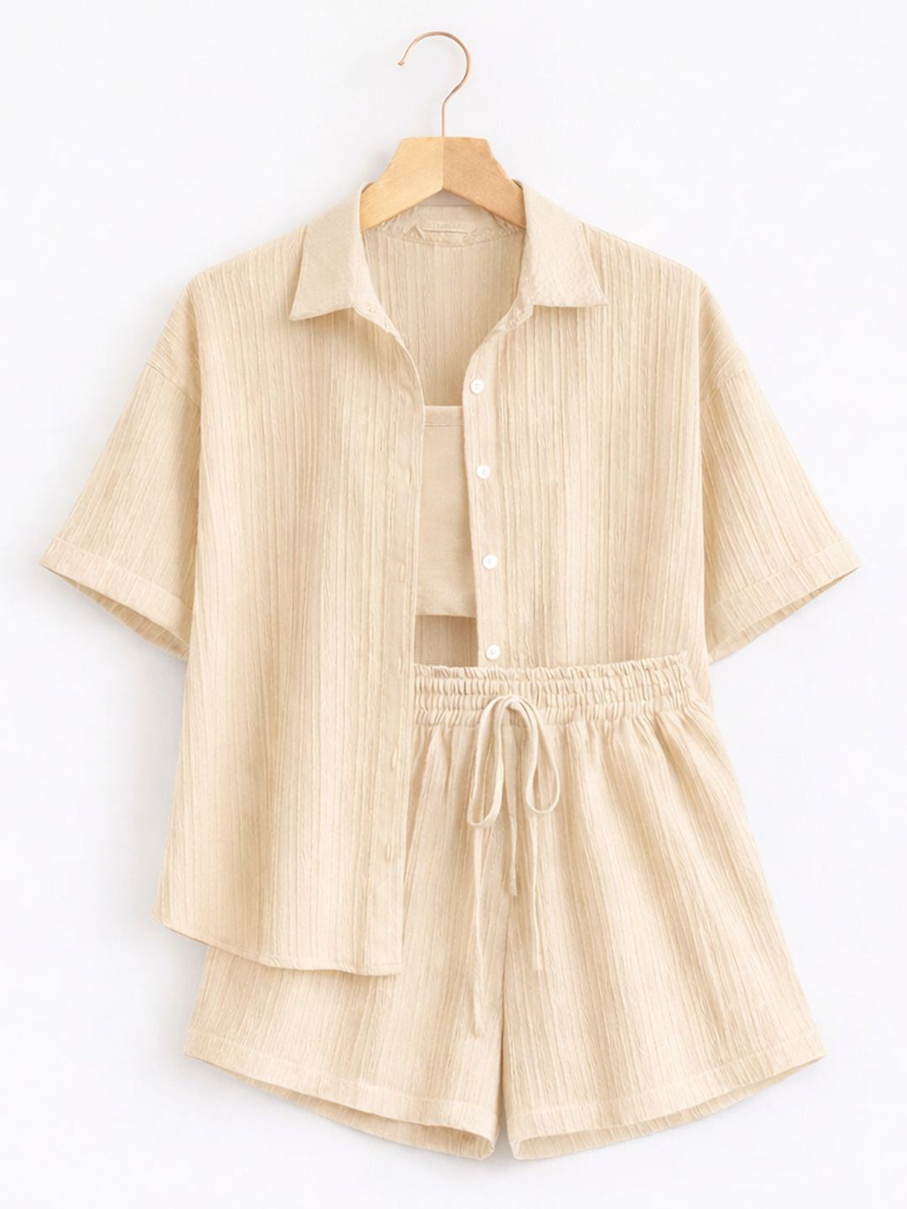 Sand Beige Casual Co-ord Set