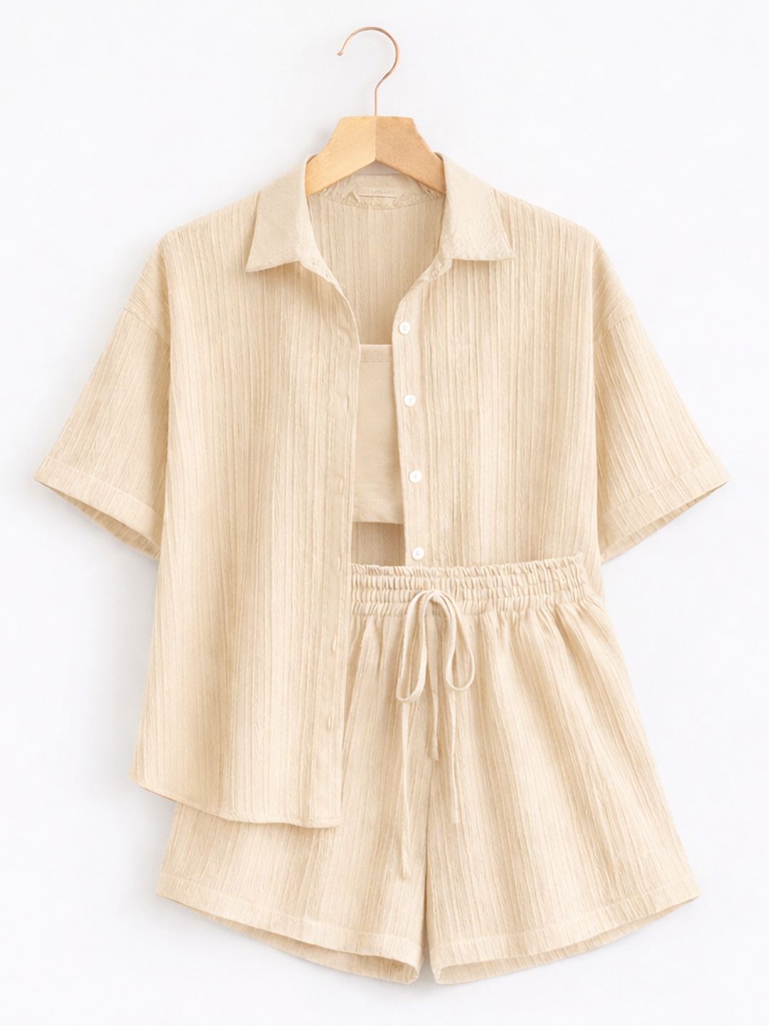Sand Beige Casual Co-ord Set